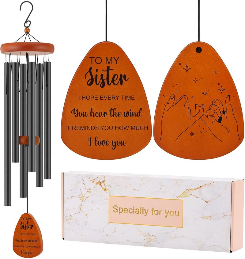 Oprever Sister Birthday Gifts, Sister Gifts for Birthday, Valentines Day, Galentines, Mothers Day, Thanksgiving, Christmas, 32 Inch Wind Chimes Gift for Home Decor - Image 1